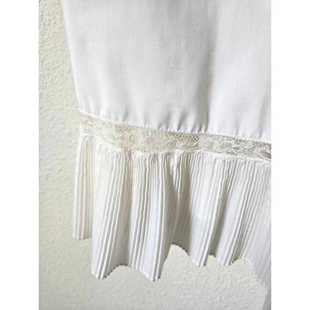 Vintage Barbizon Sorrento White Lace Pleated Slip Dress Zephaire Batiste Size 40 - Picture 2 of 9
